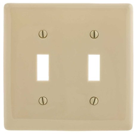 HUBBELL WIRING 2-Gang Ivory Medium Size Toggle Wall Plate PJ2I